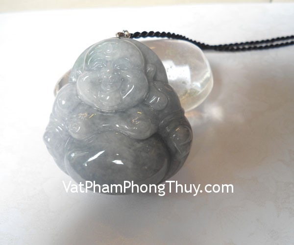 mat phat di lac trang xam 01 Dây chuyền phật Di lạc ngọc quý Phỉ Thúy phong thủy xanh tía S863